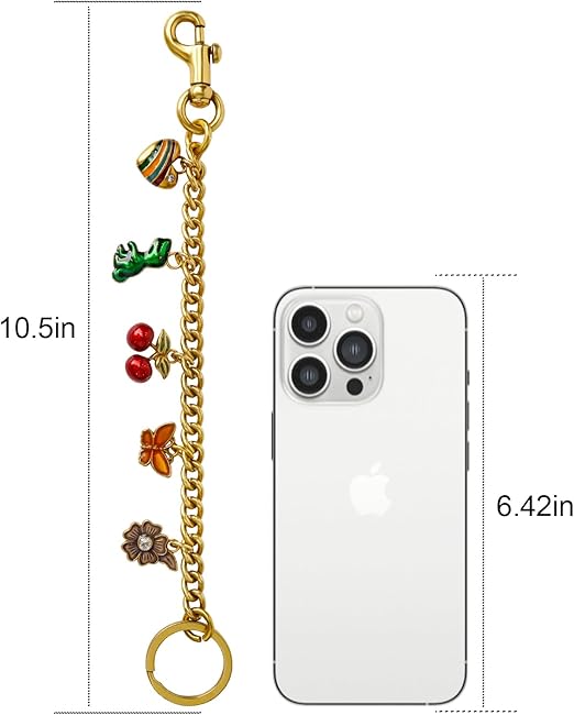 Colorful Pendant Bag Chain – Fashion Alloy Purse Accessory with Creative Charms, Decorative Replacement Strap