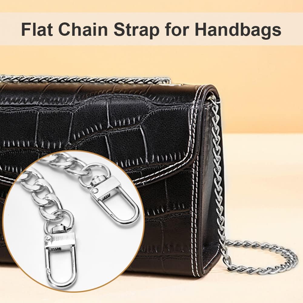 Silver Metal Purse Chain Strap Detachable Replacement Shoulder Crossbody Bag Chain Accessory