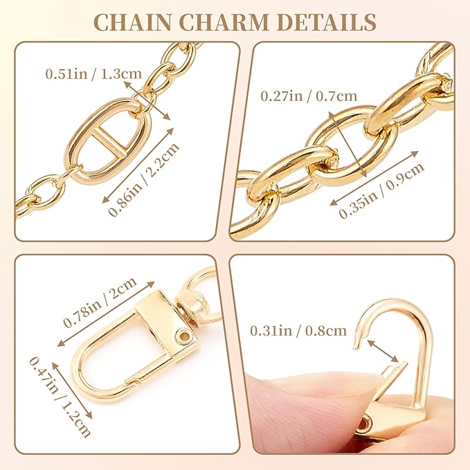 Gold Double-Layer Bag Chain – Fashion Alloy Purse Strap Replacement Accessory for Handbag/Shoulder Bag/Crossbody