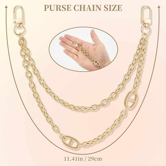 Gold Double-Layer Bag Chain – Fashion Alloy Purse Strap Replacement Accessory for Handbag/Shoulder Bag/Crossbody