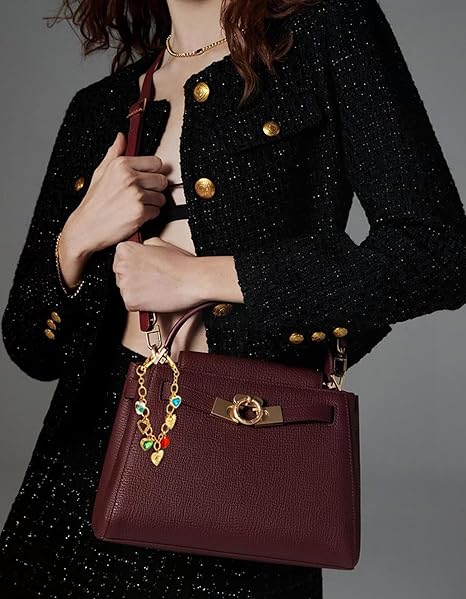 Colorful Heart Pendant Bag Chain Strap – Gold Alloy Purse Chain with Multi-Color Heart Charms, Fashion Replacement Strap