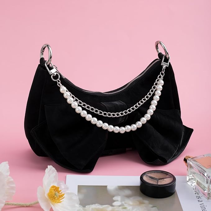 Pearl & Metal Double-Layer Purse Chain – Elegant Replacement Strap Accessory for Handbags, Shoulder Bags, Crossbody Bags